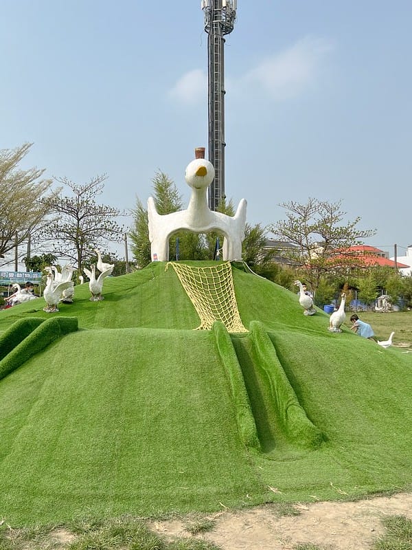 【雲林斗六景點】鵝童樂園免門票親子景點,餵鵝、溜滑梯、沙坑、旋轉天鵝、小火車遊樂設施IG打卡/菜單 - 第9張圖 S__39288847
